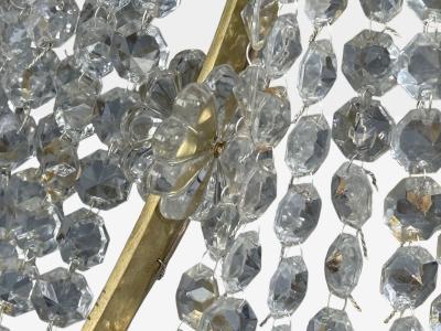 Russian Neoclassical Style Monumental Chandeliers Bronze Crystal 1960s