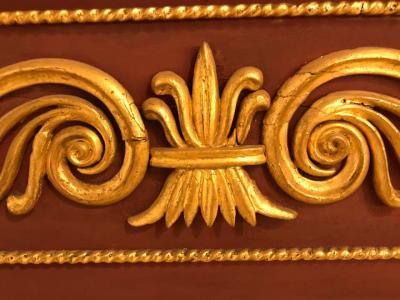 Russian Neoclassical Style Parcel Paint and Gilt Decorated Mirror