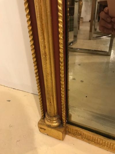 Russian Neoclassical Style Parcel Paint and Gilt Decorated Mirror