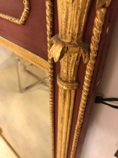 Russian Neoclassical Style Parcel Paint and Gilt Decorated Mirror