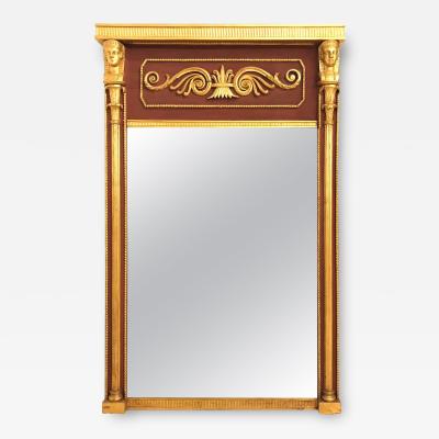 Russian Neoclassical Style Parcel Paint and Gilt Decorated Mirror