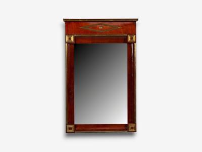 Russian Neoclassical Wall Mirror Mahogany Bronze Baltic States 1860s