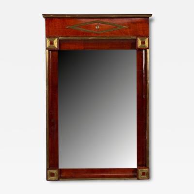 Russian Neoclassical Wall Mirror Mahogany Bronze Baltic States 1860s