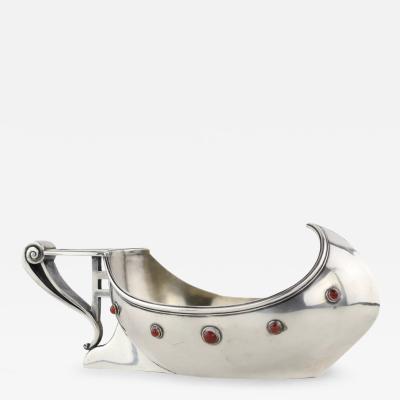 Russian Presentation Silver Kovsh In Art Nouveau Style Alexander Vyakova 