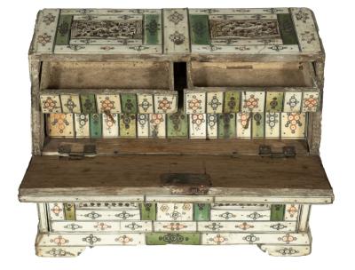 Russian Prisoner of War Carved Bone Miniature Desk