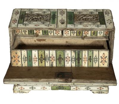 Russian Prisoner of War Carved Bone Miniature Desk