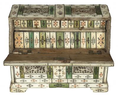 Russian Prisoner of War Carved Bone Miniature Desk