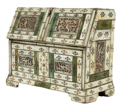 Russian Prisoner of War Carved Bone Miniature Desk