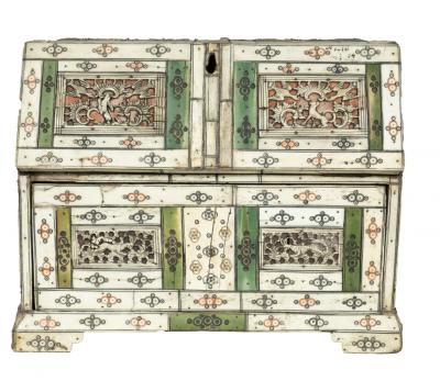 Russian Prisoner of War Carved Bone Miniature Desk