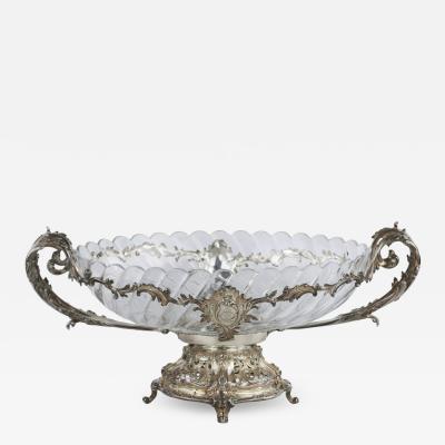 Russian Silver Vase With A Crystal Bowl The Firm Of Ignaty Sazikov Russia