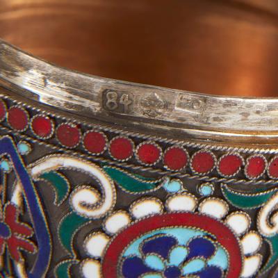 Russian cloisonn enamel and silver gilt egg