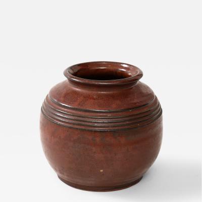 Rust Red Glazed Ceramic Vase France 20th C 