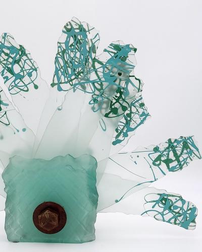 Rusted Bolt Series Glass Sculpture circa 1984