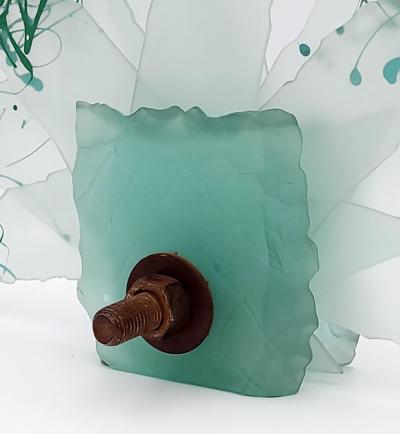 Rusted Bolt Series Glass Sculpture circa 1984