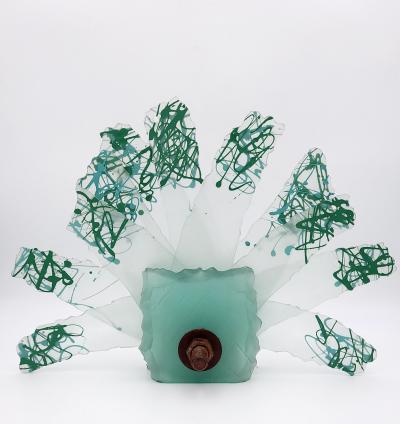 Rusted Bolt Series Glass Sculpture circa 1984