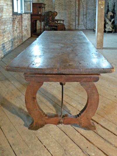 Rustic 17th Century Baroque Walnut Desk Writing or Library Table