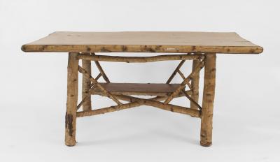Rustic Adirondack 1st half 20th Cent Rectangular Birch Wood Dining Table