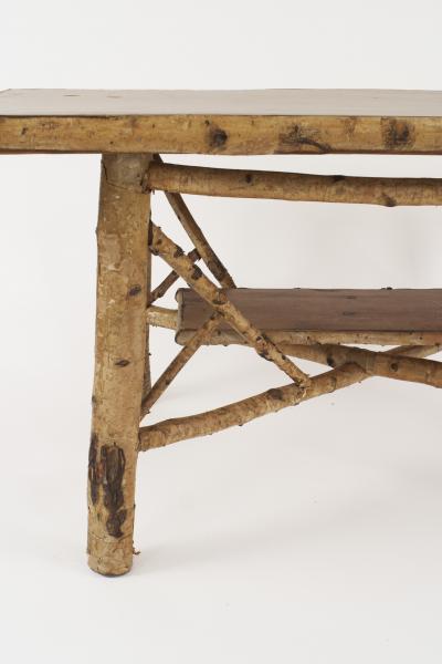 Rustic Adirondack 1st half 20th Cent Rectangular Birch Wood Dining Table