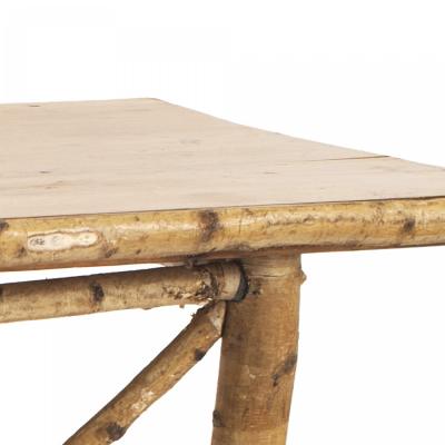 Rustic Adirondack Birch Wood Dining Table