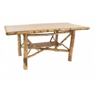 Rustic Adirondack Birch Wood Dining Table