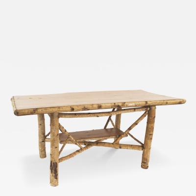 Rustic Adirondack Birch Wood Dining Table