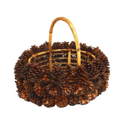 Rustic Adirondack Pine Cone Basket