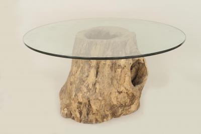 Rustic Adirondack Style Large Tree Trunk Base Dining Table