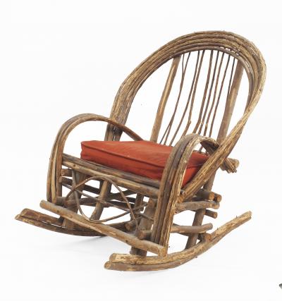 Rustic Adirondack Willow Rocking Chair