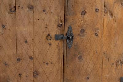 Rustic Alpine Folk Art Pine Cupboard Circa 1800