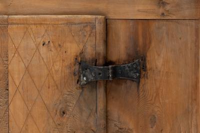 Rustic Alpine Folk Art Pine Cupboard Circa 1800