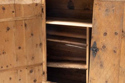 Rustic Alpine Folk Art Pine Cupboard Circa 1800