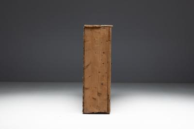 Rustic Alpine Folk Art Pine Cupboard Circa 1800