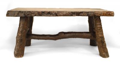 Rustic American Adirondack Walnut Dining Table