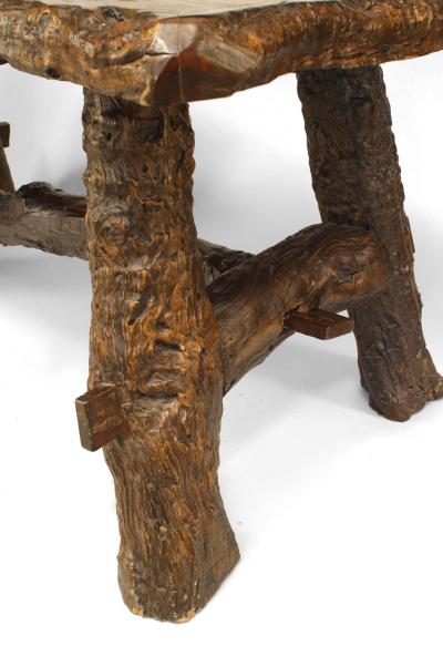 Rustic American Adirondack Walnut Dining Table