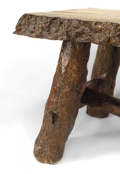 Rustic American Adirondack Walnut Dining Table