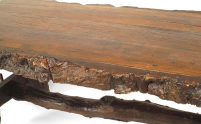 Rustic American Adirondack Walnut Dining Table