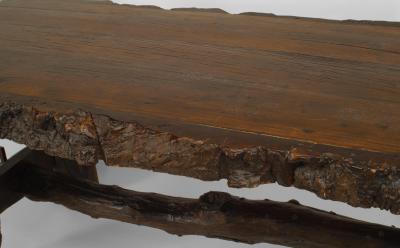 Rustic American Adirondack style 20th Cent Walnut Rectangular Top Dining Table