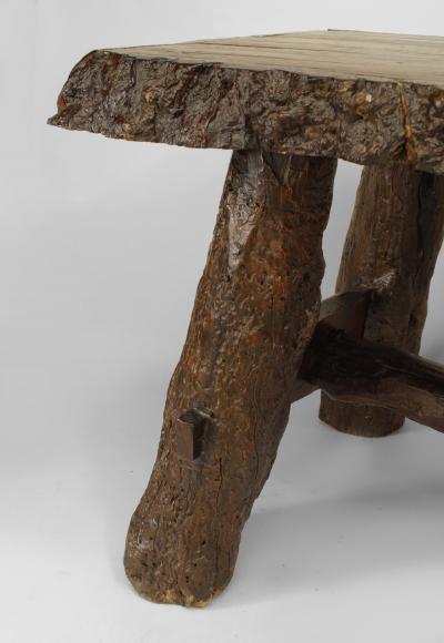 Rustic American Adirondack style 20th Cent Walnut Rectangular Top Dining Table