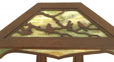 Rustic American Mission Style Slag Glass Table Lamp