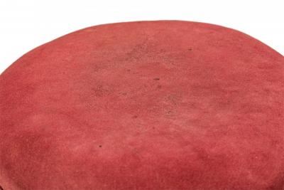 Rustic American Victorian Three Legged Horn and Burgundy Suede Footstool