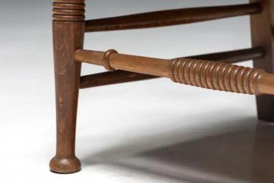 Rustic Armchair in Solid Oak and Straw United Kingdom 1900s