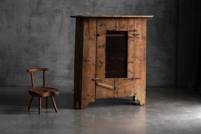 Rustic Art Populaire Wooden Cabinet France 19th Century