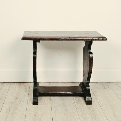 Rustic Baroque Italian Walnut Side Table 18th century