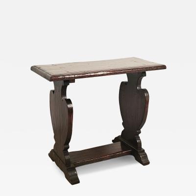 Rustic Baroque Italian Walnut Side Table 18th century