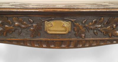 Rustic Black Forest 19th Cent Bear Carved Walnut Table Desk