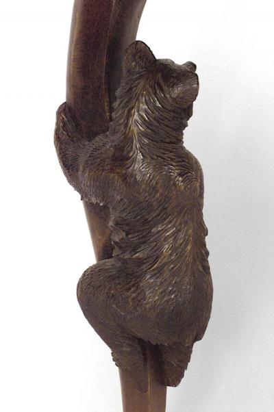 Rustic Black Forest 19th Cent Bear Carved Walnut Table Desk