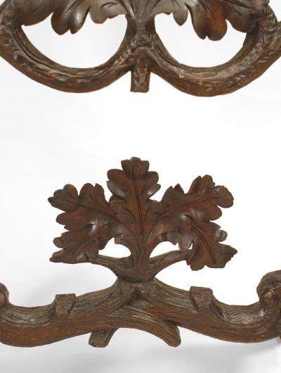 Rustic Black Forest 19th Cent Carved Walnut Cabinet on Stand
