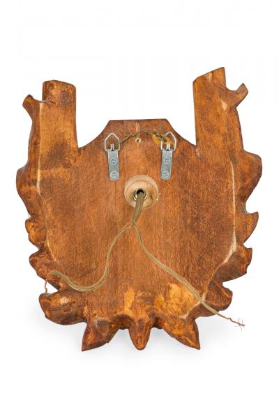 Rustic Black Forest Brass and Wood Wall Sconce