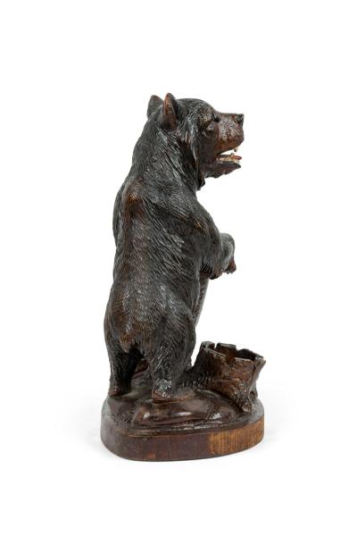 Rustic Black Forest Carved Bear Humidor