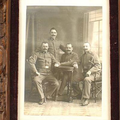 Rustic Black Forest Carved Oak Picture Frame